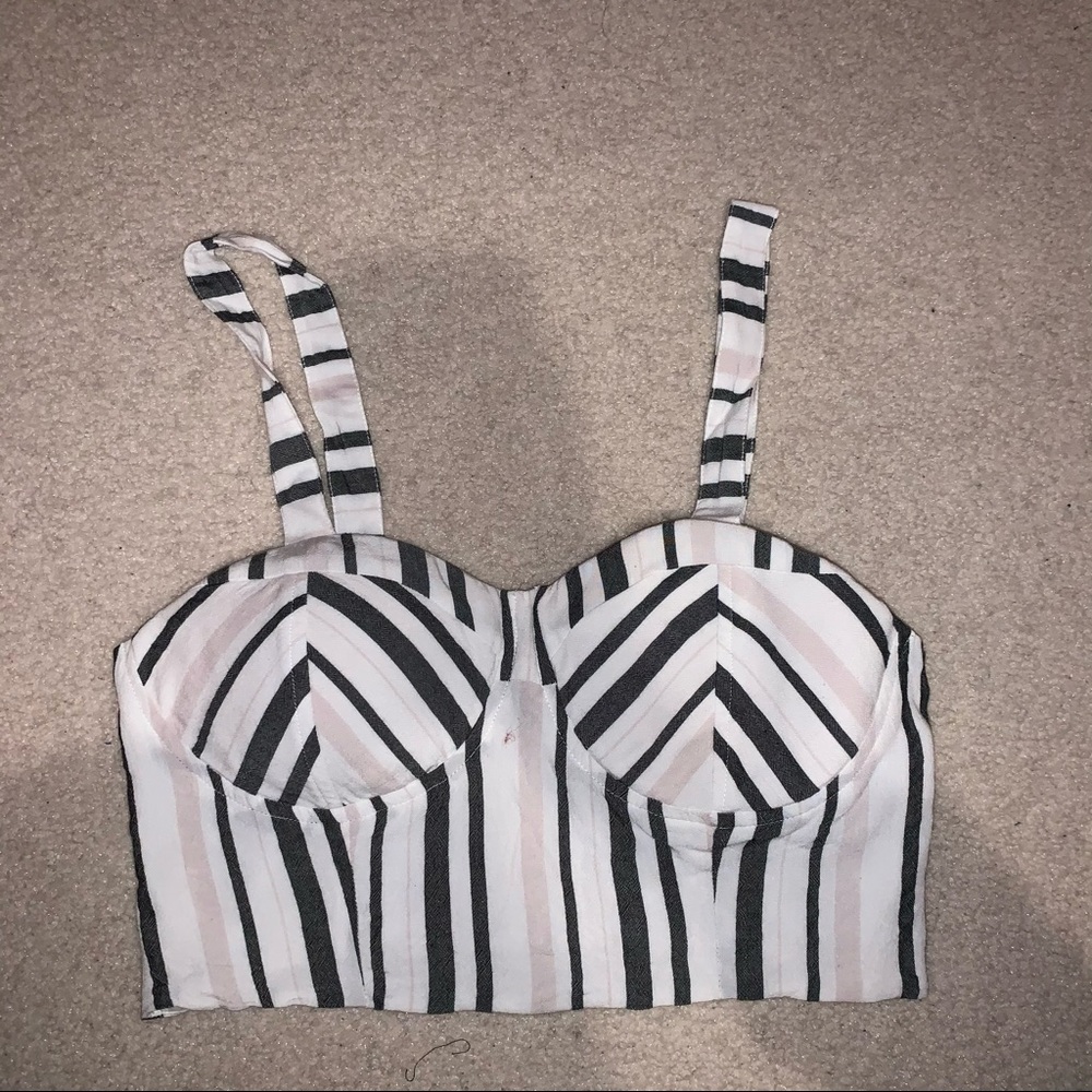 Reposh american eagle bustier crop striped